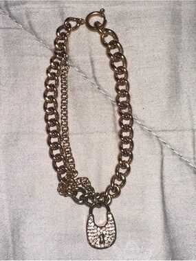 Michael Kors Gold Chain Bracelet with Lock Charm